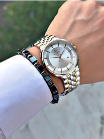 Resim Bentini Takvimli Erkek Kol Saati – Çelik Kordon, Su Geçirmez, 2 Yıl Garantili, Hediye Bileklik 