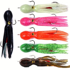 Resim Derin Deniz Balıkçılığı Akrep Yem - 11cm 19g Kurşunlu Yumuşak Yem Çift saç tokası ile, Gerçekçi TPE Malzeme, Yeşil Detaylı Siyah Renkli, Tekne Balıkçılığı Yem|Gerçekçi Yem Tasarımı|Dayanıklı Balıkçılık Yem 