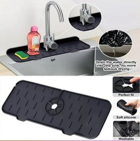 Resim Mutfak Banyo Lavabo Kenarı Süper Musluk Su Sıçrama Önleyici Slikon Matı 