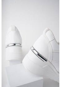 Resim Muggo Nepal Garantili Kadın Ortopedik Yüksek Taban Günlük Bağcıklı Sneaker Spor Ayakkabı 001 