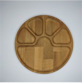 Resim Piede 5 Gözlü Yuvarlak Çerezlik Kahvaltılık 18 CM Ahşap 