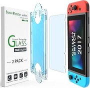 Resim amFilm OneTouch Cam Ekran Koruyucu Nintendo Switch Model 2017 için Tasarlanmıştır - Otomatik Hizalama Kiti ile, Kabarcıksız [2'li Paket] 