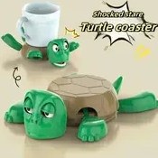 Resim Seçebileceğiniz 3 Renk - Kaymaz ve Isıya Dayanıklı Eğlenceli Masaüstü Dekorasyonu, Renkli Yeşil Plastik Kaplama Kestirme - Yaratıcı Hediye ve Ev Ofis Süsü, Kaplumbağa Temalı Süsler ve Bardak Altlıkları 