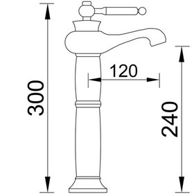 Resim Fause Yüksek Çanak Rustik Lavabo Bataryası Vintage Ksl100 