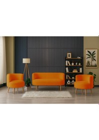 Resim Sydney Modern Koltuk Takımı Modern İskandinav Tarzı Welsoft Yumuşak Kumaş Turuncu Turuncu 