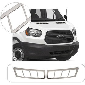 Resim Ford Transit Uyumlu 2019 Ve Üzeri Krom Kaput Üstü Havalandırma Çerçevesi 2 Parça Paslanmaz Çelik 