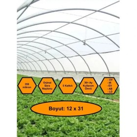 Resim Sera Naylonu, 36 Aylık, 5 Katkılı, 350 Micron 12X31 Şeffaf Sera Örtüsü, Uv Dayanımlı, Ir, Ev, Ab, Ld 