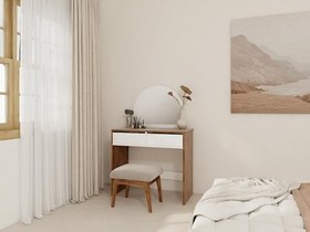 Resim Huzur Makyaj Masası Amalfi Beyaz 