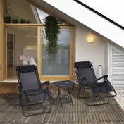 Resim 3 Parça Set: 1 Sandalye + 1 Başlık + 1 Bardak Tutucu, Taşınabilir Katlanır Çelik Fileli Plaj Sandalyesi Ayarlanabilir Zero-Gravity Recliner ile, Plaj, Havuz ve Kamp İçin Uygun | Yetişkinler için Konforlu Dış Mekan Dinlenme Sandalyesi Yastık Dahil 
