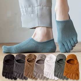 Resim 7 Çift Erkek Beş Parmak Çorabı Erkek Bahar ve Yaz Nefes Alabilen Bölünmüş Parmak Çorapları Nefes Alabilen Teri Emici Spor Çorapları Tekne Çorapları Görünmez Çoraplar Düz Renk Sonbahar Bölünmüş Parmak Çorapları Hollow Mesh, Teri Dirençli 