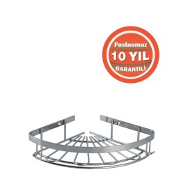 Resim Çelik Banyo Paslanmaz Çelik Zirve 1'li 19x19 Cm Şampuanlık Banyo Rafı Krom 