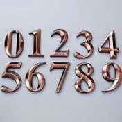 Resim Modern ABS Metalik Yüzeyli Ev Numara Levhaları, 3D Duvar Montajlı Sayısal Kapı Plakası, Dayanıklı Plastik Malzeme, Elektrik Gerektirmez, Ev, Otel, Oda İçin 