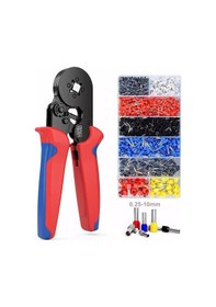 Resim Maiyame Hsc8-6-4a El Tipi Tel Terminale Pres Aleti Seti - 1250 Adet Terminale Dahil - 0.25-10mm² Çap Aralığı - Mavi-kırmızı 