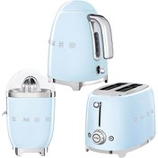 Resim Smeg Pastel Mavi Kettle-1x2 Ekmek Kızartma Makinesi ve Narenciye Sıkacağı Seti smeg