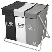 Resim Box&Box Üç Bölmeli Çamaşır Sepeti Beyaz - Gri - Siyah 