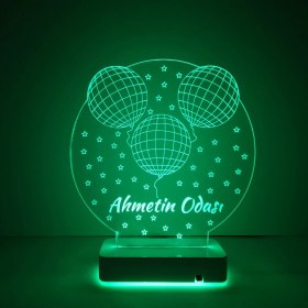 Resim Modiwa Design Çocuklara Özel Hediye 3 Balon Masaüstü 3D Dekoratif LED Lamba 