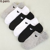 Resim 6/9/15 Çift Paket Çok Renkli Unisex Çoraplar Günlük Giyim İçin, Şık Ve Çok Yönlü. Kalp Desenli Nefes Alabilen Tekne Çorapları, Basit Ve Rahat Düşük Kesim Çoraplar, Tüm Mevsimlere Ve Çeşitli Tatillere Uygun Nem Emici Minimalist Stil. 