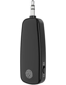 Resim M03 Parmak İzi Dokunmatik Stereo Aux Kablosuz Adaptör Bluetooth 5.2 Ses Alıcısı Verici 
