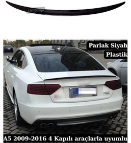 Resim Audi A5 8t Spoiler Bagaj Spoyler Çıta Parlak Siyah 2009-2016 4 Kapılı Araçlarla Uyumlu 