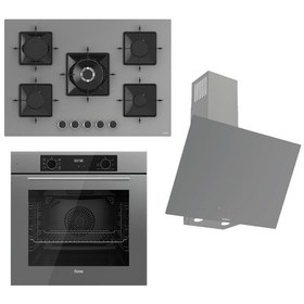 Resim Ferre Flowart-silentart Serisi QBL63CPR + SS038 + D079 - SA Gri Ankastre Set 