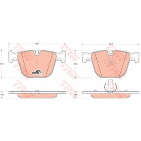 Resim TRW GDB1502 Fren Balatası Arka Bmw 5 E60 E61 Bmw 6 E63 E64 Bmw 7 E65 E66 M5 E60 E61 Bmw X5 E70 Bmw X5 F15 Bmw X6 E71 
