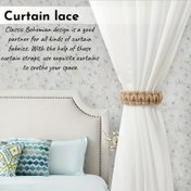 Resim 1 adet El Yapımı Dokuma Keten Perde Bağlarla, Rustik Çiftlik Evi Tarzı, Hafif ve Şeffaf, Yatak Odası, Oturma Odası, Ofis ve Ev Dekoru için Kolay Kurulum, Oturma Odası İçin Perdeler 