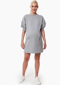 Resim Anna Sweatshirt Hamile Elbise - S / Gri Melanj 