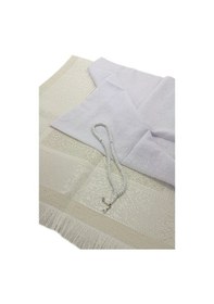 Resim Bohçaya Ve Mevlide Uygun Başörtülü Seccade Seti - Tesbihli - Beyaz 