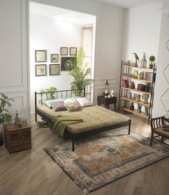 Resim Unimet Falez-s Çift Kişilik Ferforje Metal Karyola-siyah (AHŞAP LATALI) 