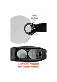 Resim Ledli Işıklı Aydınlatmalı Büyüteç 5x - 10x Büyütme Kapasiteli El Tipi 60 Mm Mercek Çerçevesiz 
