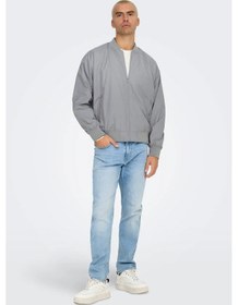 Resim Only & Sons Erkek Onsgavın Ribanalı Mevsimlik Spor Bomber Ceket 22030757 Gri Gri 