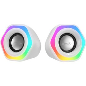Resim Mıkado Md-176 2.0 3w 2 Beyaz Rgb Aydınlatmalı Usb + 3.5mm Usb 5v 