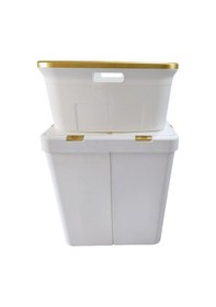 Resim Gold Ikili Dokunmatik 80 Lt Çamaşır Sepeti+çamaşır Selesi Çeyiz Seti-mt09 Beyaz 