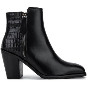 Resim Tamer Tanca Kadın Hakiki Deri Siyah Klasik Bot 33 9515 Bn Bot Sk25-26 Sıyah Derı/kroko SİYAH DERİ 