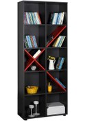 Resim Gaming 10 Raflı Kitaplık - Antrasit-kırmızı 75x188x30 Cm Gxyxd 