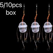Resim 5/10 adet Karp Balıkçılığı Çengel Seti, Patlama Çengel Kafes Rig, Karbon Çelik Balıkçı Çengelleri ile Tatlısu Oltaçılığı için Besleyici Sepet - Profesyonel Oltaçılık Ekipmanı 