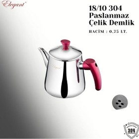 Resim Piramit Mini Boy Bakalit Kuplu Çaydanlık Takımı-gül Kurusu Rose 