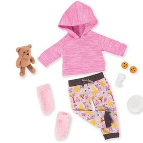 Resim Our Generation Deluxe Oyuncak Bebek Pijama Ve Ayıcık Seti 