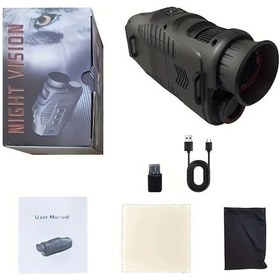 Resim Tongdashop Siyah Hd Gece Görüş Teknoloji Monoküler - Şarj Edilebilir, Usb Bağlantı, Dijital Zoom Av Kamp 