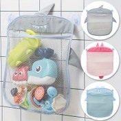Resim 1 adet Polyester Mesh Banyo Oyuncak Organizatörü Emme Kupa ile, Hızlı Kuruyan Asılı Duş Depolama Çantası 14+ Yaş Grubu için - Drenajlı ve Solunabilir Kurutma Pocu, Mevsimsel Hediye Fikri 