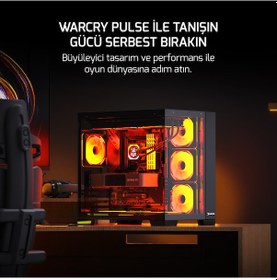 Resim Gamepower Warcry Pulse 750W 80+ 4x12 CM Argb Fan Temperli Cam Atx Bilgisayar Kasası 