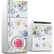 Resim ve Bulaşık Makinası Beyaz Eşya Sticker Kaplama 3D Modern Tasarım 