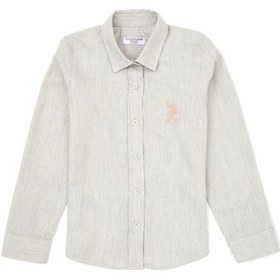 Resim U.S. Polo Assn. Kız Çocuk Krem Melanj Uzun Kollu Basic Gömlek 50317666-XX7018 