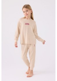 Resim U.s. Polo Assn Kız Çocuk Krem Pijama Takımı KREM 