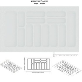 Resim Çekmece İçi Kaşıklık, Düzenleyici, Organizatör 97 Cm X 49 Cm Beyaz 