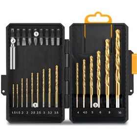 Resim Wezone 24 Parça Crv Materyal Matkap Ucu Seti - Tornavida, Kare, Üçgen, Çiçekli Ve İçbükey Uçlar İle Tam Donanım 