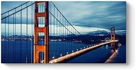 Resim Golden Gate Köprüsü Gece Işıklı Tablosu 80 x 40 