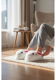 Resim Kadın Panduf Beyaz Tavşanlı Panduf Pandufu Beyaz 