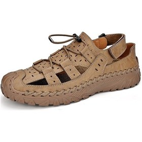 Resim Sımıcg Erkek Baotou Fashion Günlük Sandalet-kahverengi Kahverengi 