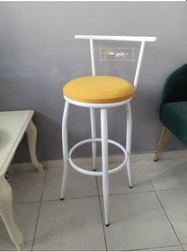 Resim Sırtlı Dekoratif Bar Tabure Ak Inci Karışık 